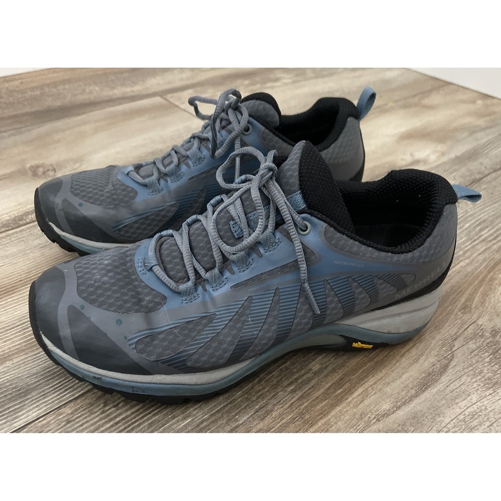 Merrell J034434 Siren Edge 3 Hiking Shoes for Ladies, 8W, Rock/Blue